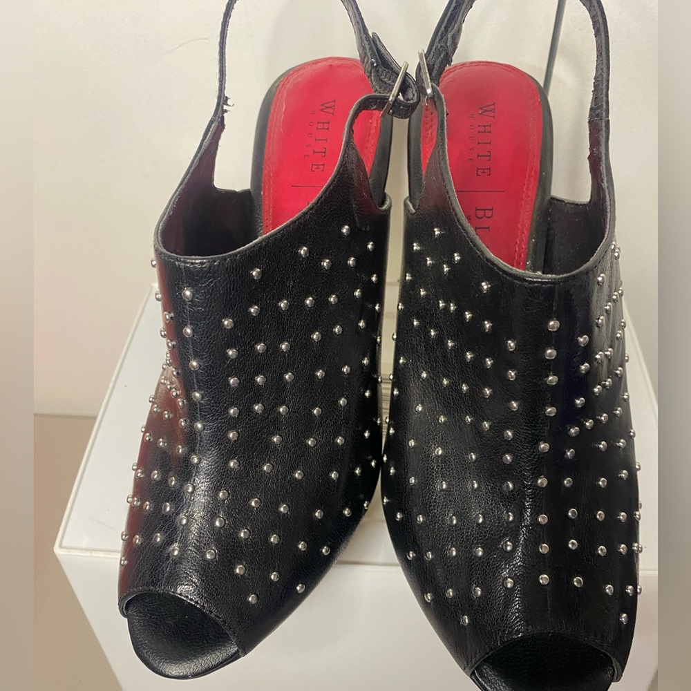 WHITE HOUSE BLACK MARKET STUDDED SLINGBACK HEELS SUNNY SIZE 8